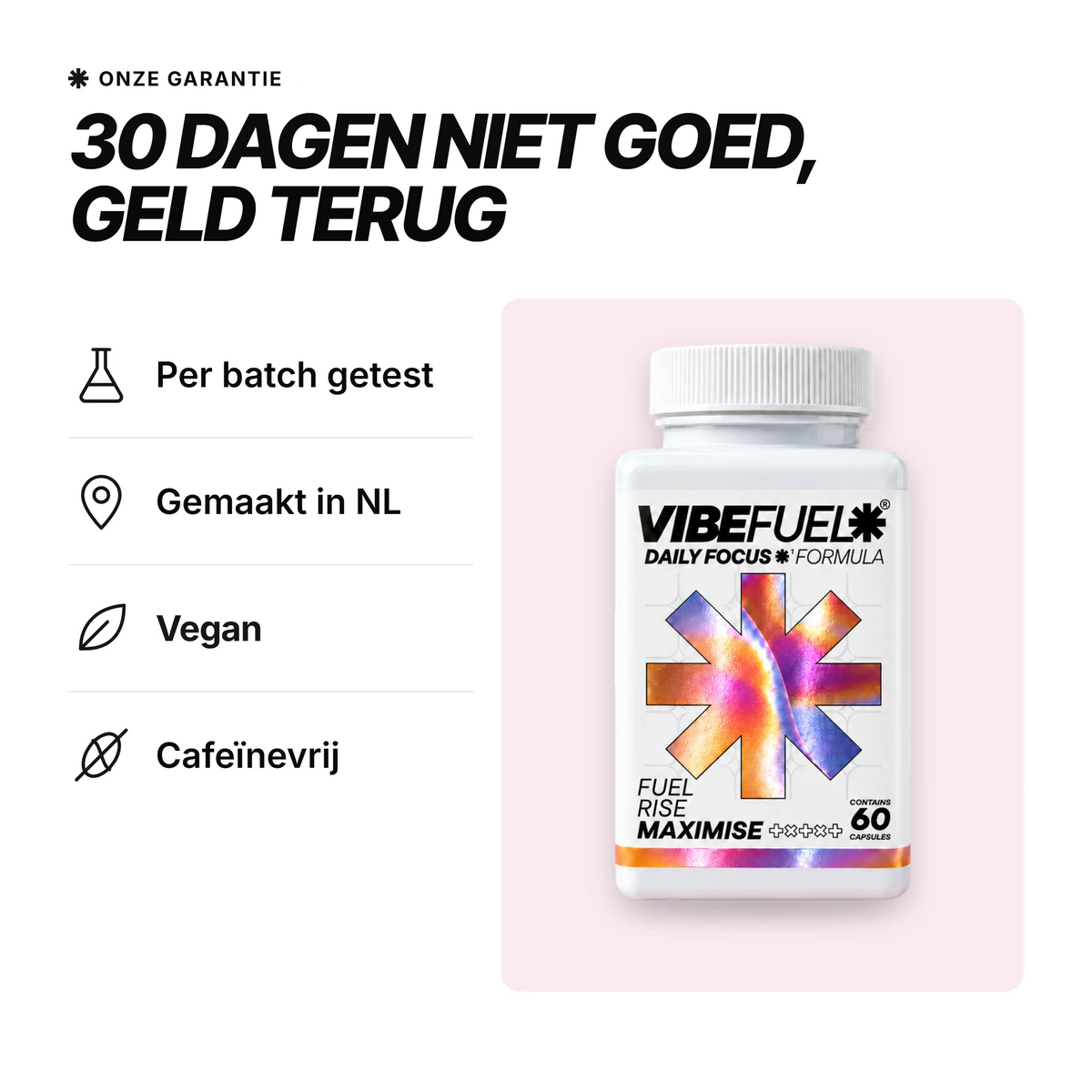 30 dagen niet goed, geld terug