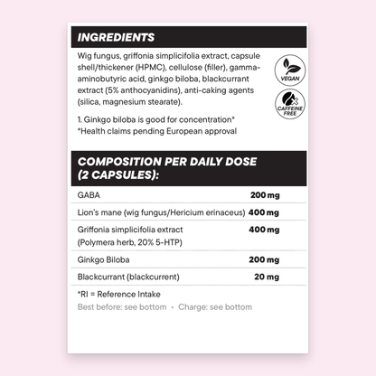 VIBEFUEL Focus Formula label