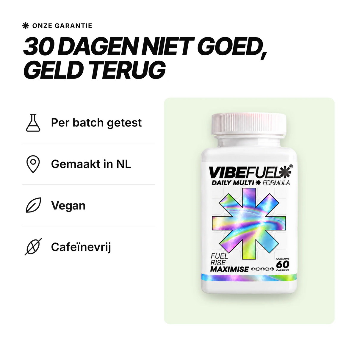 30 dagen niet goed, geld terug